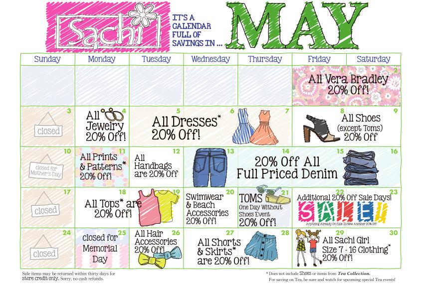 Sachi Calendar Sale