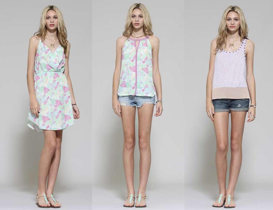 Silverlake dress watercolor print; Lens tank watercolor print; Lacquer tank orchid ice
