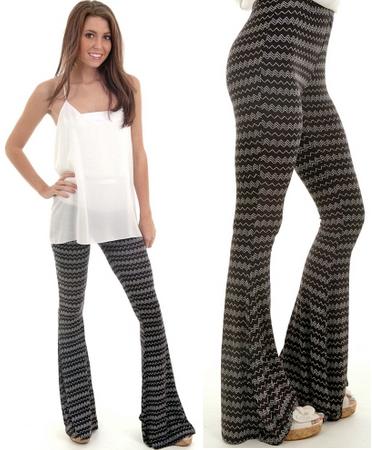 Karlie fit and flare black and white pant