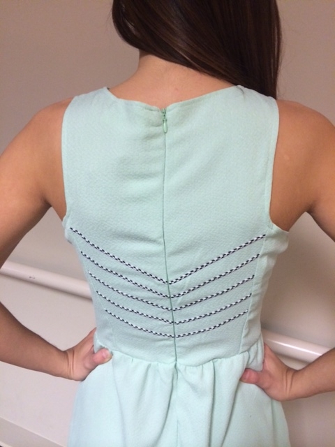 mint dress back detail