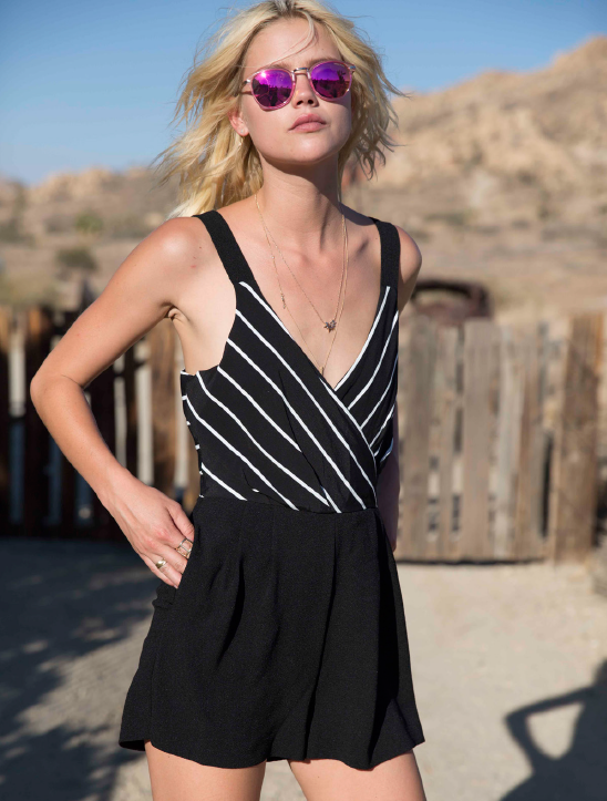 MinkPink Moonshine Wrap front Romper